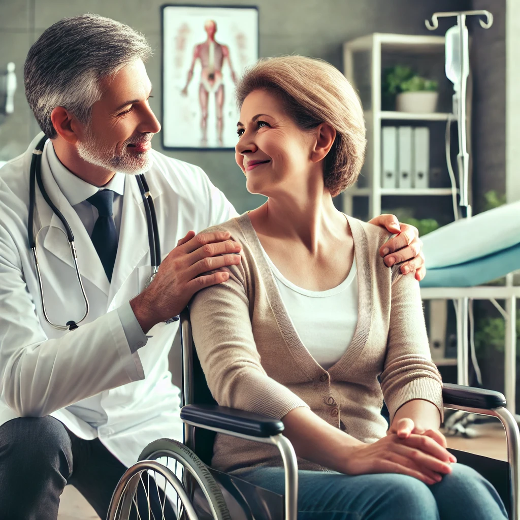 medico atendendo cadeirante